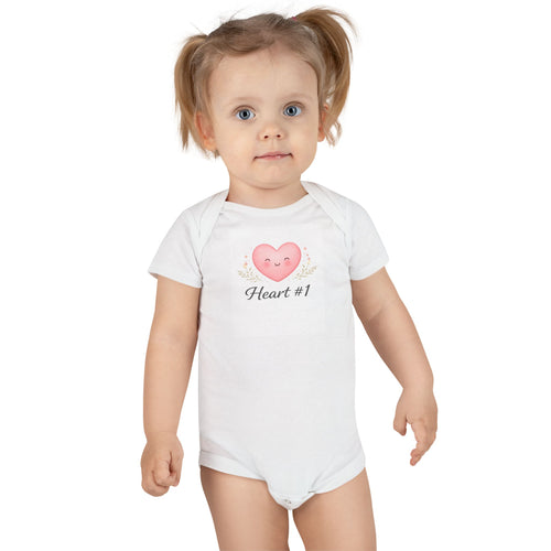 "Heart #1" Short Sleeve Onesie