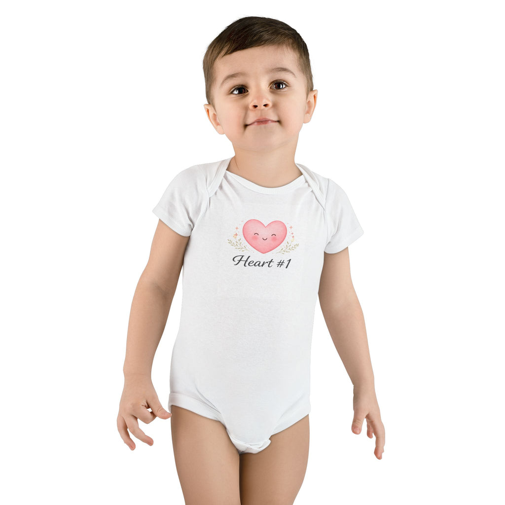 "Heart #1" Short Sleeve Onesie