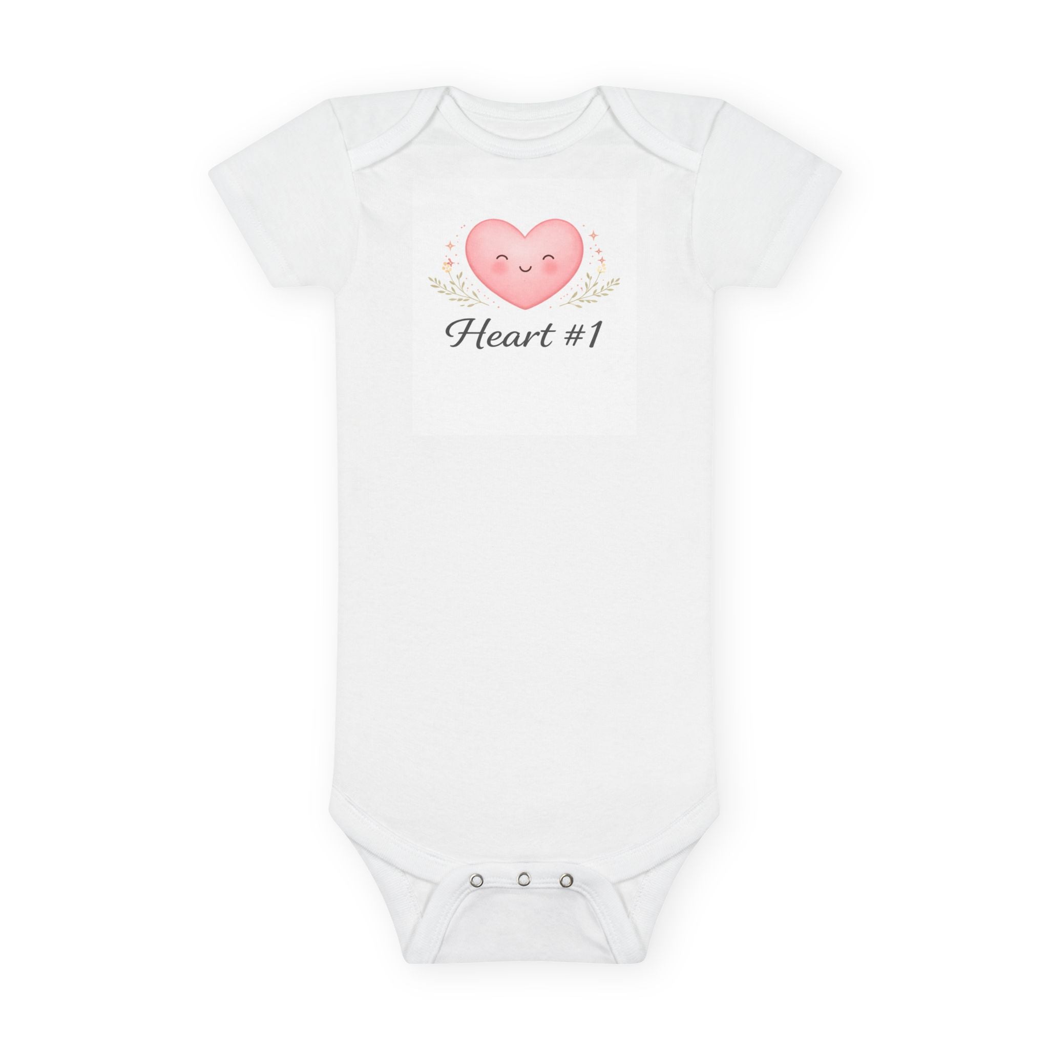 "Heart #1" Short Sleeve Onesie